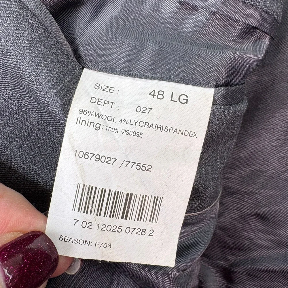 Brooks Brothers 346 Grey Blazer Men's 48 Long Stretch‎ Wool Sport Coat Jacket